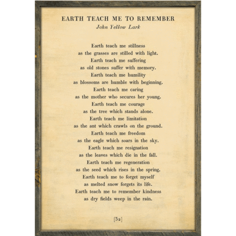 "Earth Teach Me to Remember" Art Print (Poetry Collection) at PINCH