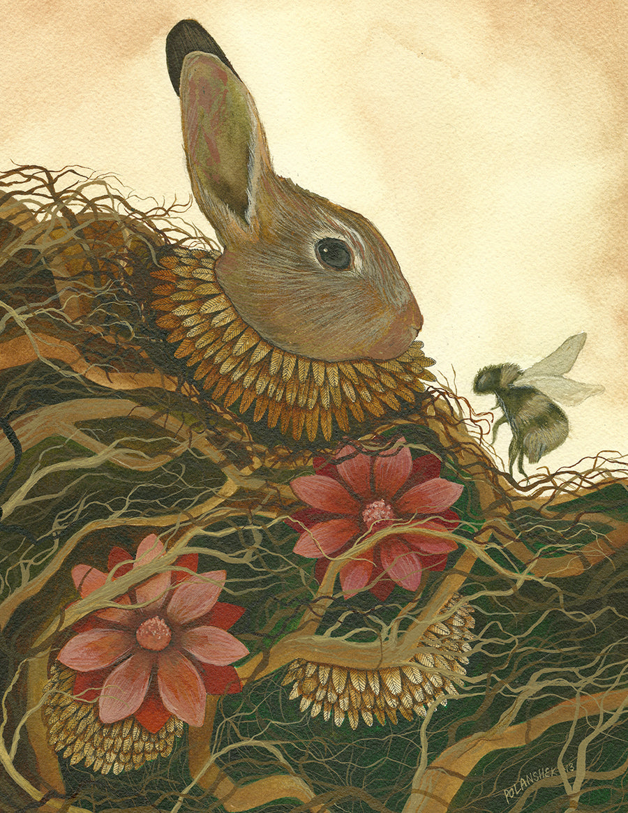 Rabbit and the Bee 5x7 Print from Polanshek of the Hills at Pinch in Northampton, MA