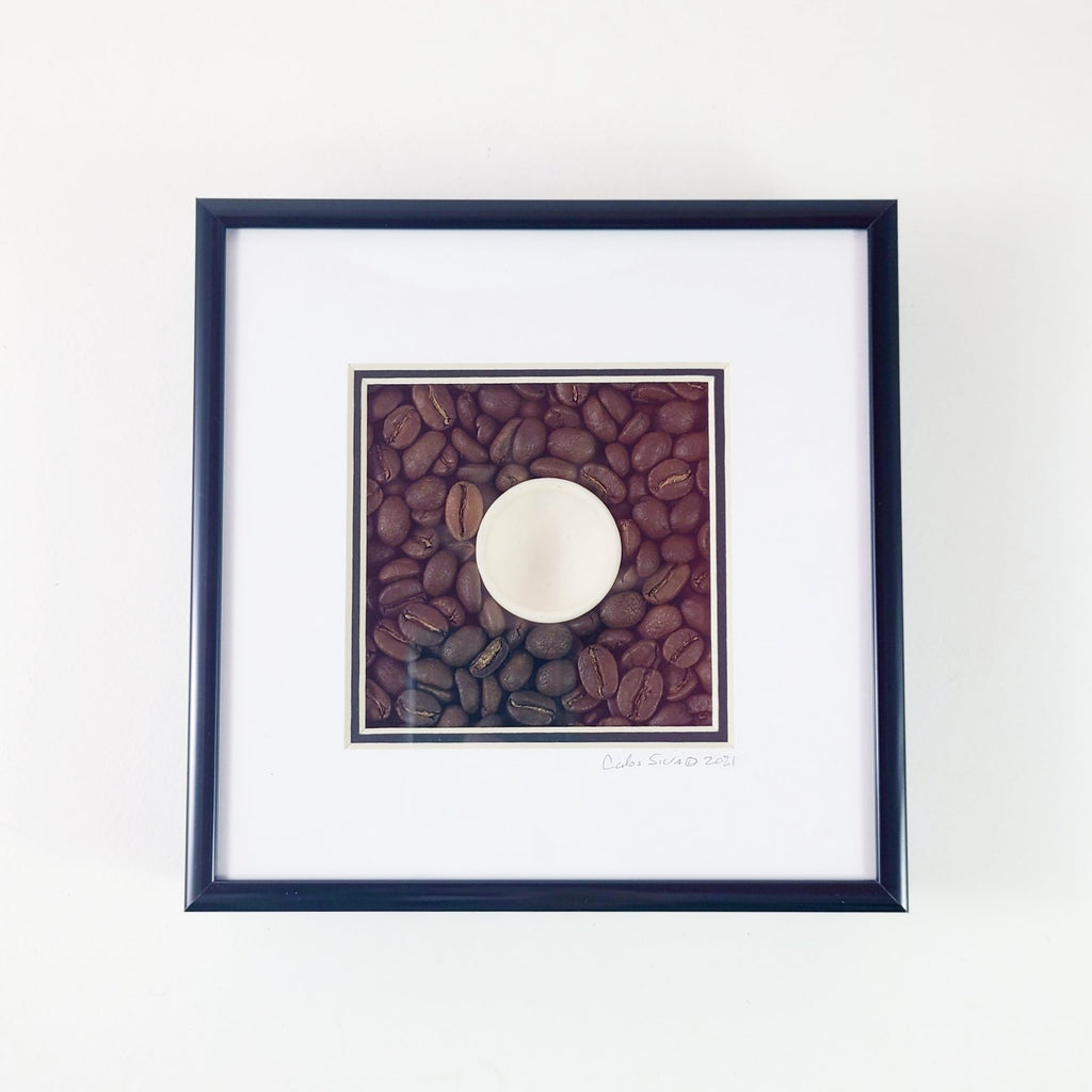 Carlos Silva Centuries Clayworks 6x6 Shadowbox Coffee Beans and Plate