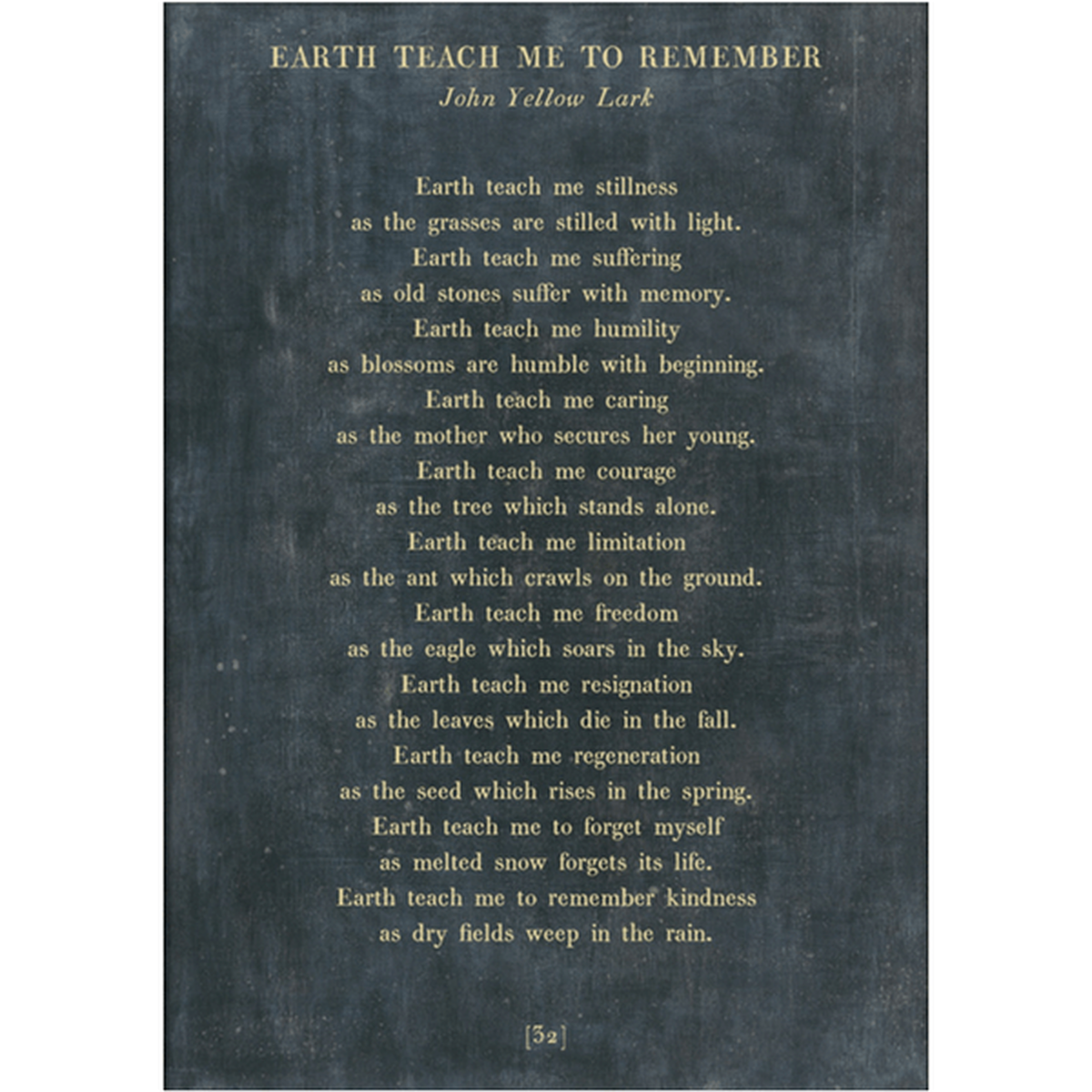 "Earth Teach Me to Remember" Art Print (Poetry Collection) at PINCH