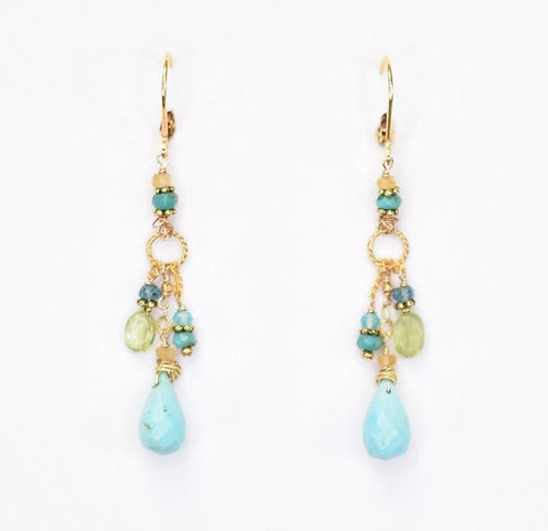 Turquoise & Peridot Gold Fill Earrings from Chipita at Pinch in Northampton, MA