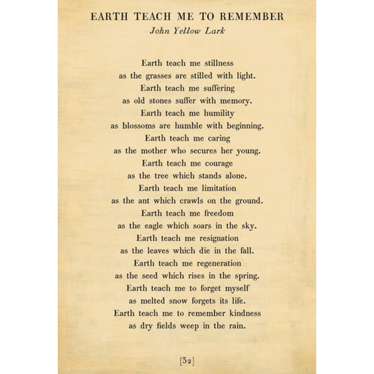 "Earth Teach Me to Remember" Art Print (Poetry Collection) from Sugarboo Designs at Pinch in Northampton, MA