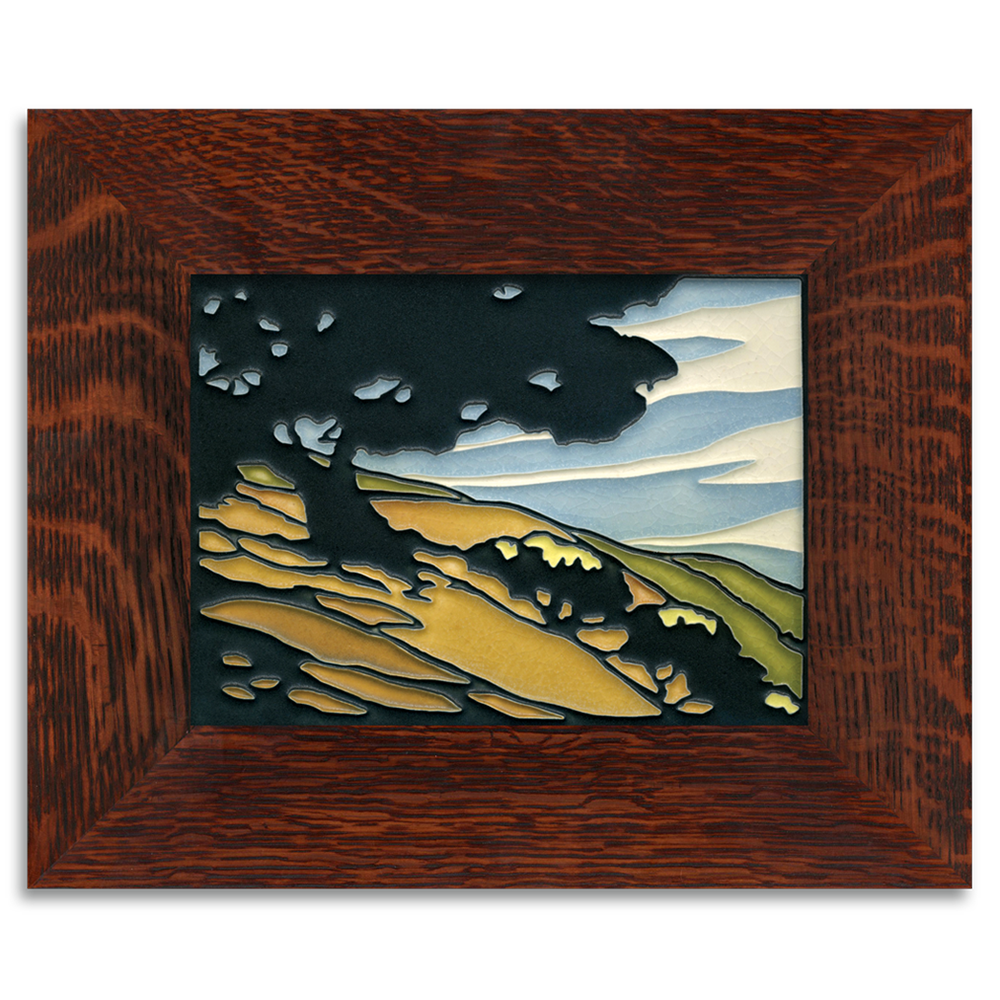 California Oak 6"x8" Ceramic Tile with Frame from Motawi Tileworks at Pinch in Northampton, MA