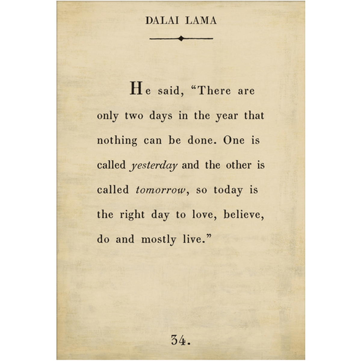 Dalai Lama Art Print (Book Collection) at PINCH