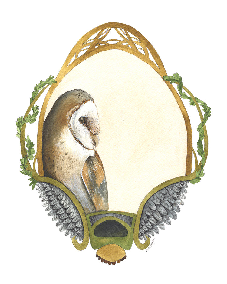 Quilted Portrait: The Owl 5x7 Print from Polanshek of the Hills at Pinch in Northampton, MA