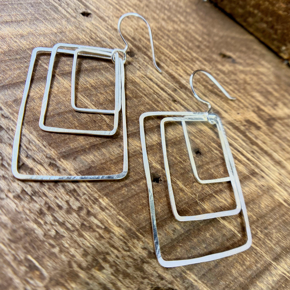 Rectangular Nest Earrings from Little Cat Metals at Pinch in Northampton, MA