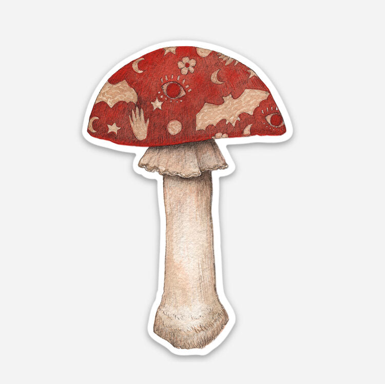 Spooky Mushroom Sticker from Polanshek of the Hills at Pinch in Northampton, MA