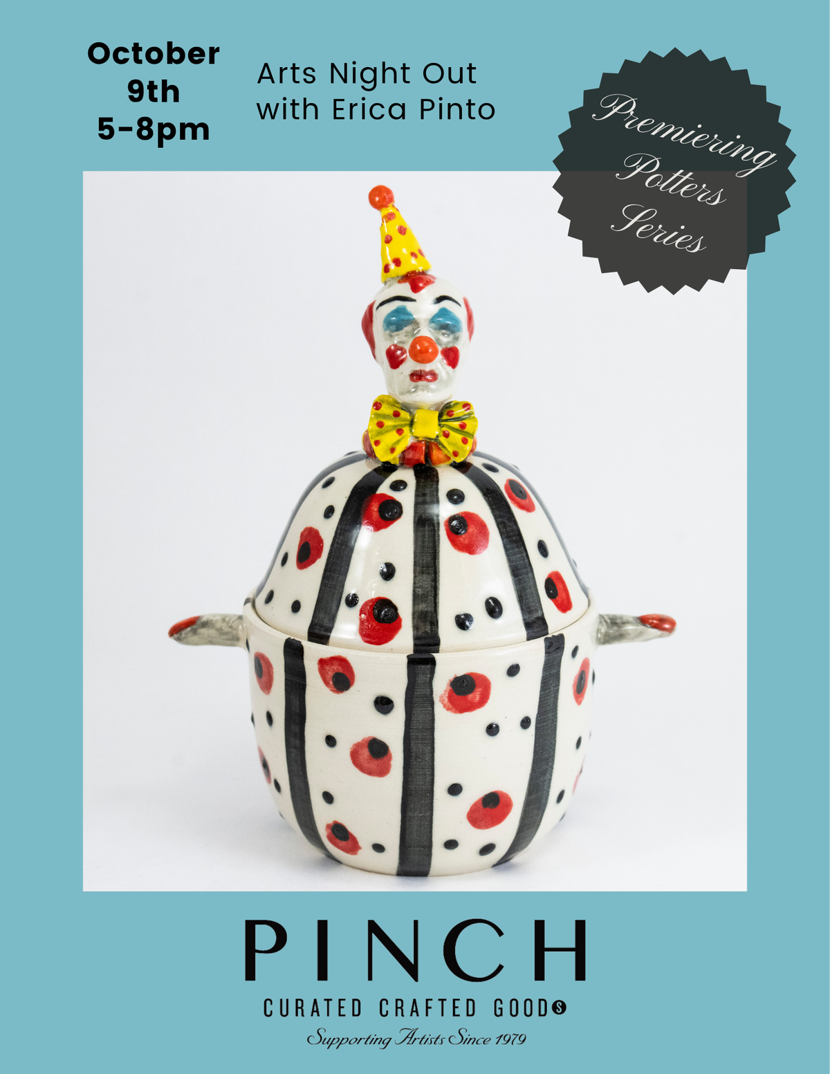 Premiering Potters Series with Erica Pinto for October Arts Night Out