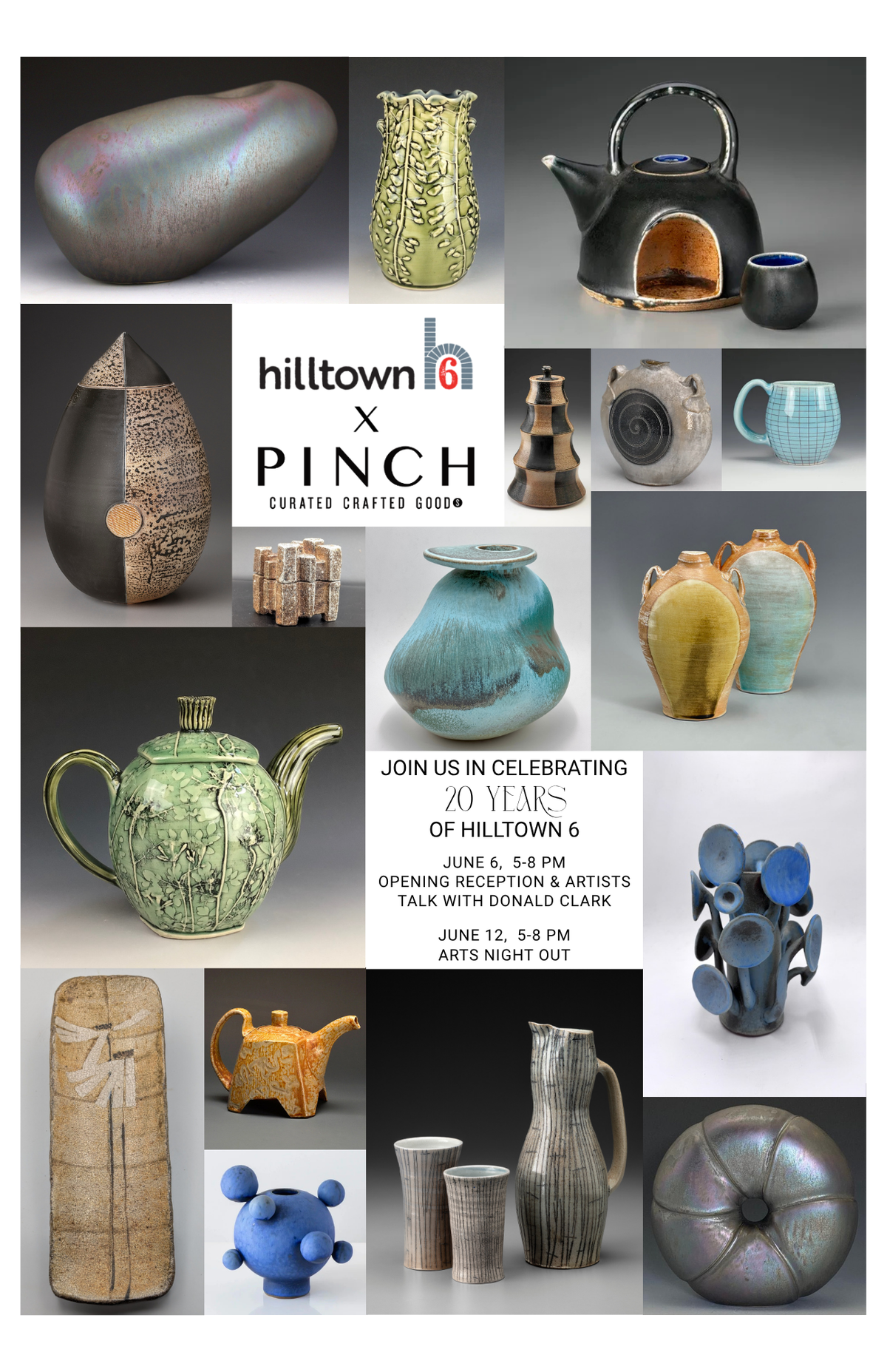 Hilltown 6 Pottery Tour Celebrates 20th Anniversary with Gallery Opening, Artist Talk, and Month-Long Exhibition at Pinch