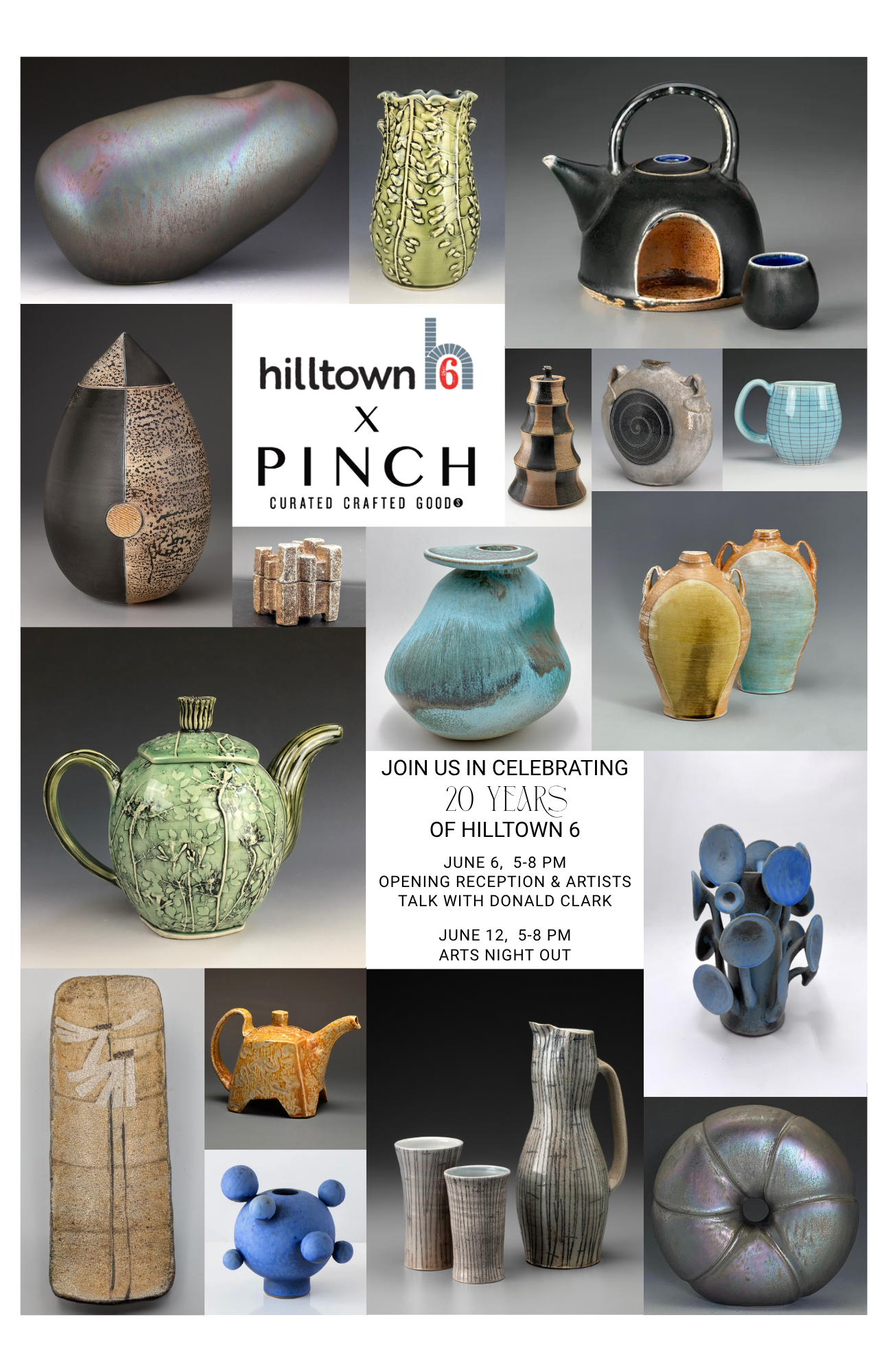 Hilltown 6 Pottery Tour Celebrates 20th Anniversary with Gallery Opening, Artist Talk, and Month-Long Exhibition at Pinch