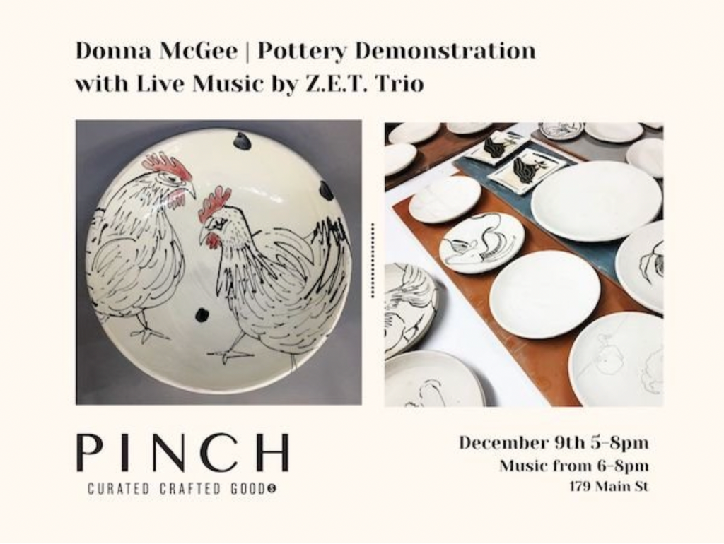 Donna McGee POTTERY DEMONSTRATION December 9th 5-8 PM