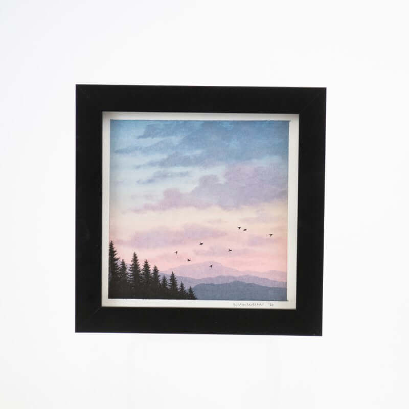 Original Watercolor 6x6 Framed #26