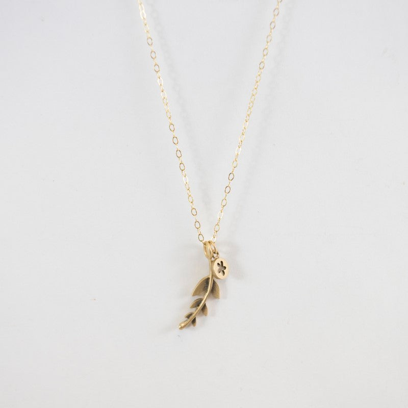 14K Gold Frond Charm