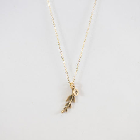 14K Gold Frond Charm