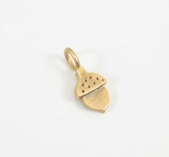 14K Gold Acorn Charm