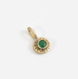 14k Gold Mini Faceted Gem at PINCH