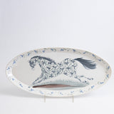 Oval Platter with a Flowered Horse