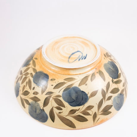 Large Shallow Bowl with Blue Interior