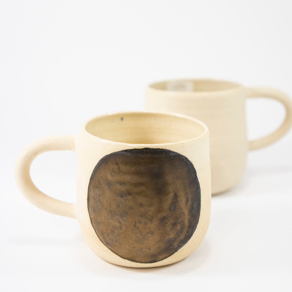 12oz Black/ Bronze Brand Handle Mug