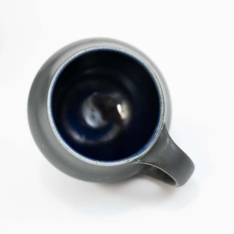 Small Round Bellied Mug in Black and Blue at PINCH