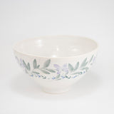 Bowl with Hand-Painted Lavender Flower Boarder