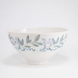Bowl with Hand-Painted Lavender Flower Boarder