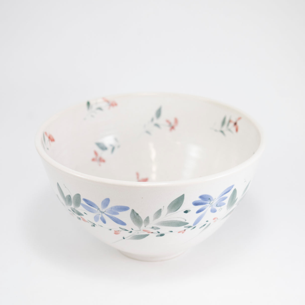 Bowl with Hand-Painted Blue Flowers