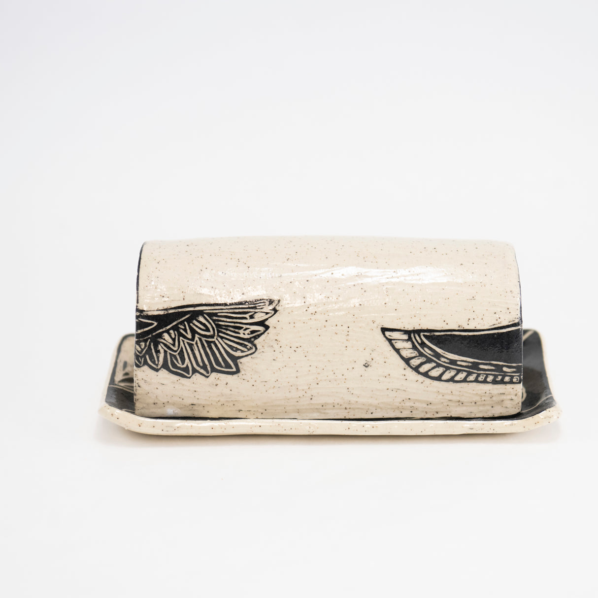 Owl and Hawk Butter Dish