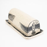 Owl and Hawk Butter Dish