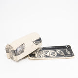 Owl and Hawk Butter Dish