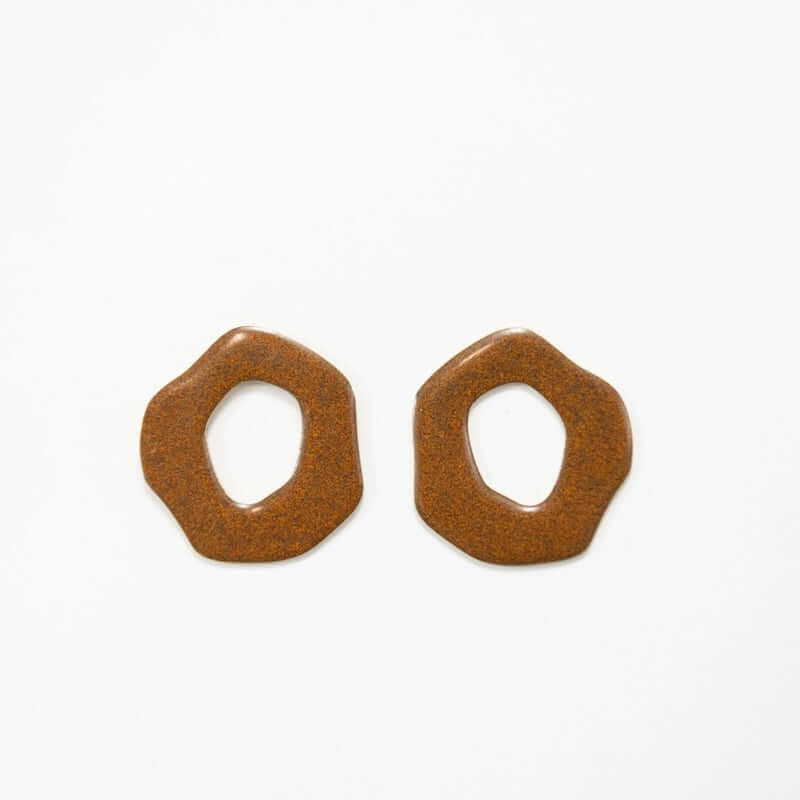 Mancha Studs in Brown Enamel at PINCH