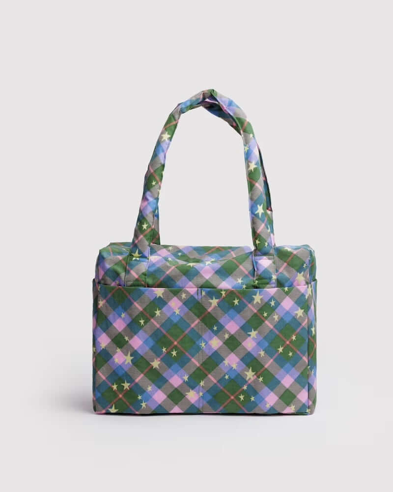 Small Green Star Plaid Cloud Carry On from Baggu at Pinch in Northampton, MA