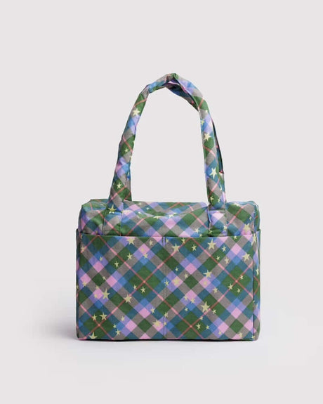 Small Green Star Plaid Cloud Carry On from Baggu at Pinch in Northampton, MA