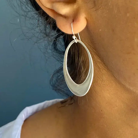 Large Open Drop Earrings in Sterling Silver from Philippa Roberts at Pinch in Northampton, MA