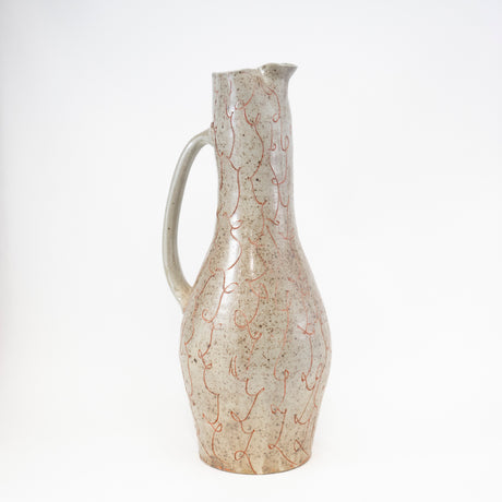 16" Pitcher with Orange Squiggles by Michael McCarthy