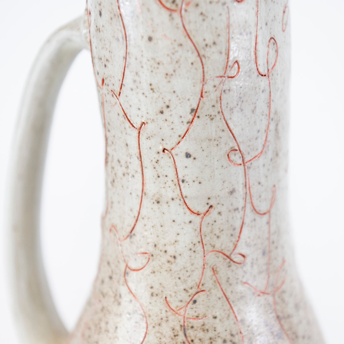 16" Pitcher with Orange Squiggles by Michael McCarthy