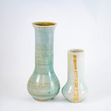 Small Teal Vase with Two Stripes by Mark Shapiro