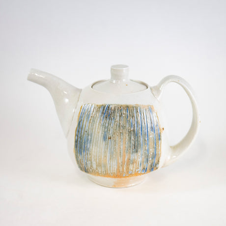 Teapot with Blue Stripes by Mark Shapiro
