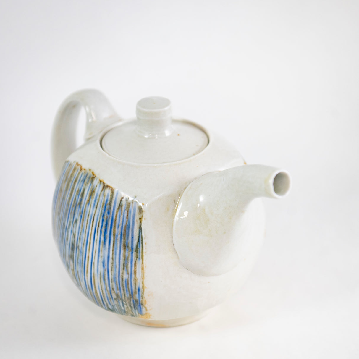 Teapot with Blue Stripes by Mark Shapiro
