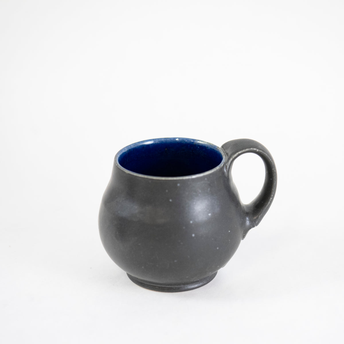 Small Round Bellied Mug in Black and Blue
