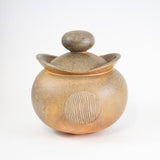 Round Bellied Ochre Canister by Maya Machin