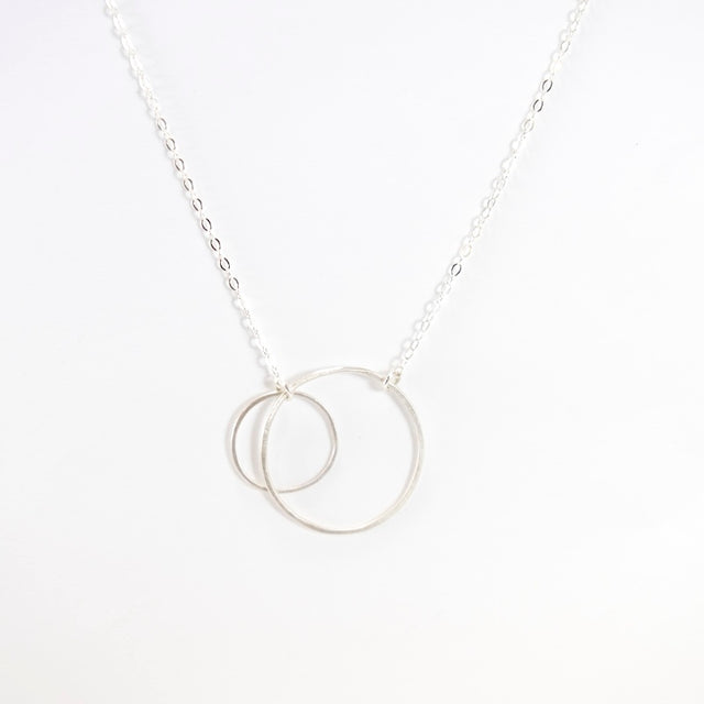 Open Circles Necklace with Small & Medium Sterling Silver Circles from Emily Rosenfeld at Pinch in Northampton, MA
