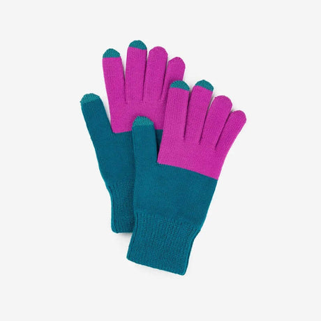 Colorblock Knit Touchscreen Gloves in Teal Magenta from VERLOOP at Pinch in Northampton, MA