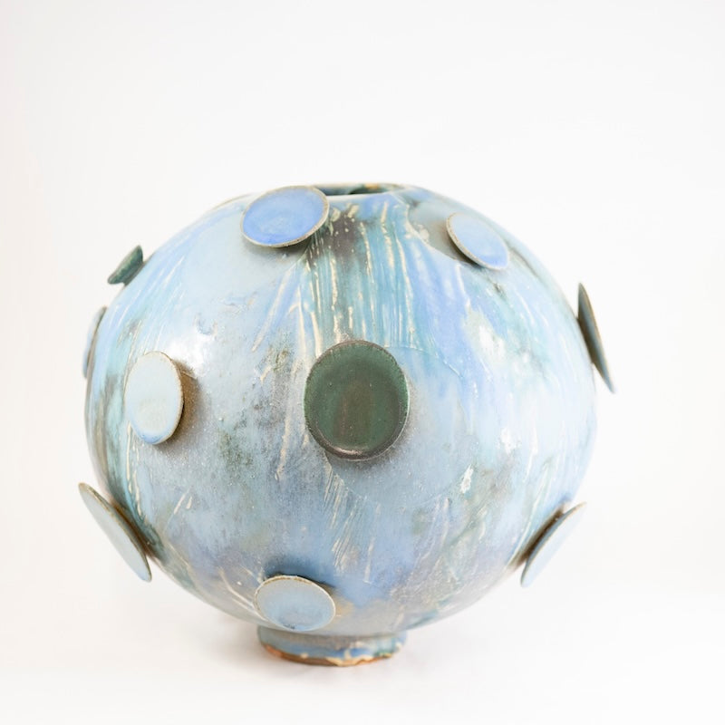 Lichen in Blues & Greens Sculpture by Robbie Heidinger