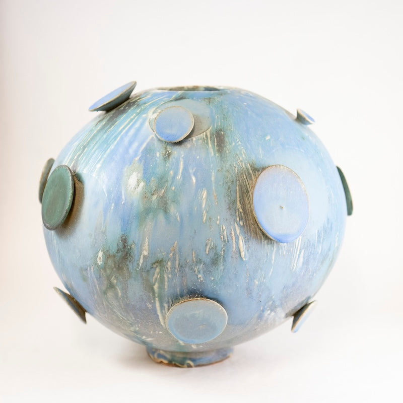 Lichen in Blues & Greens Sculpture by Robbie Heidinger