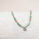 Turquoise, Apatite, Vintage Trade Beads Necklace