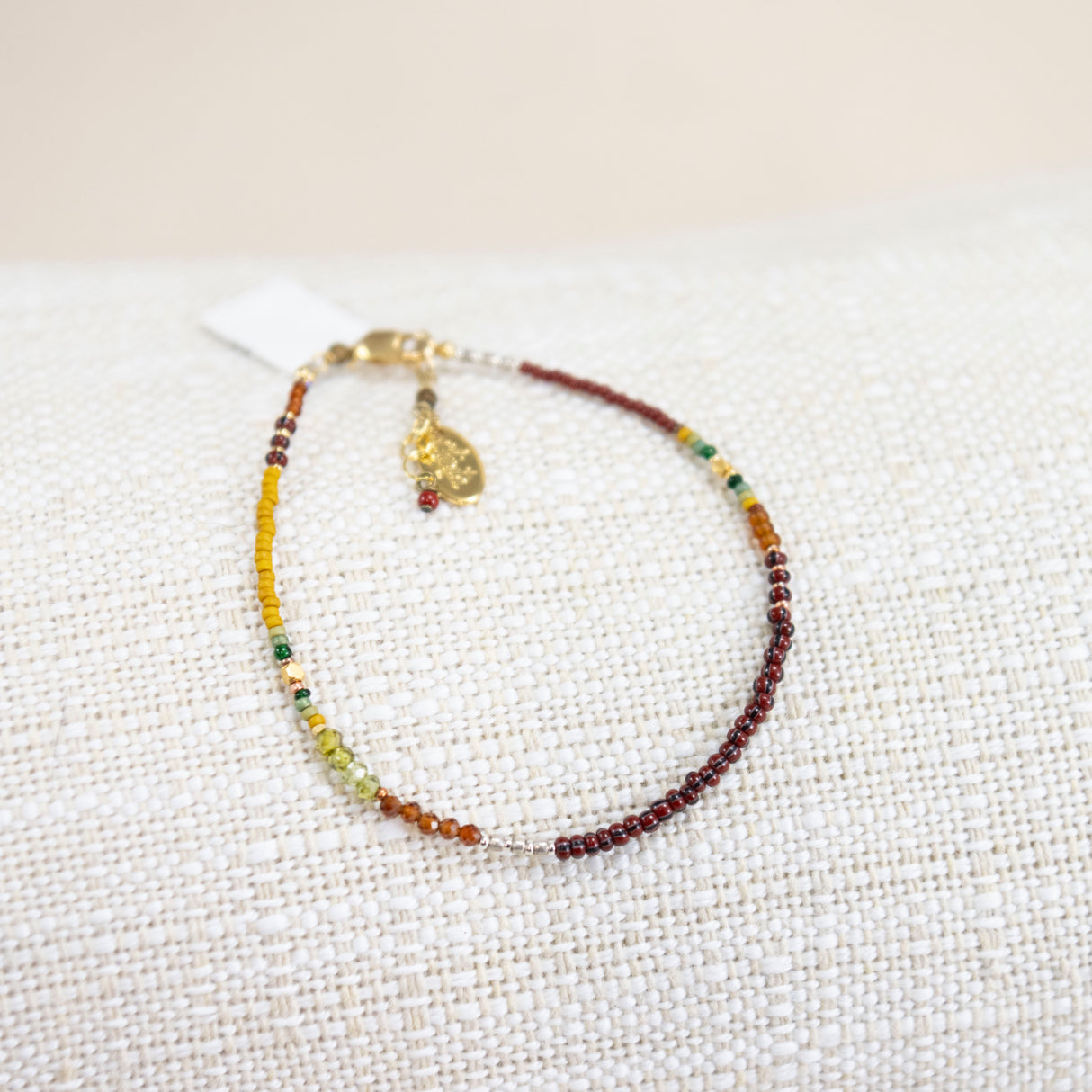Sterling Silver, Moonstone, Goldstone, Copper, Glass seed beads Bracelet (Need Pic)