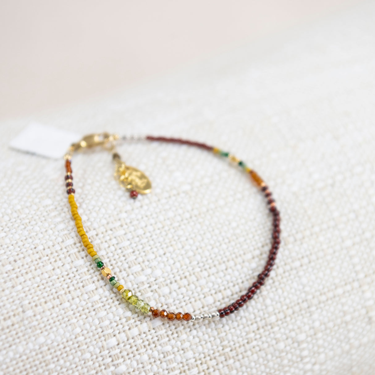 Sterling Silver, Moonstone, Goldstone, Copper, Glass seed beads Bracelet (Need Pic)