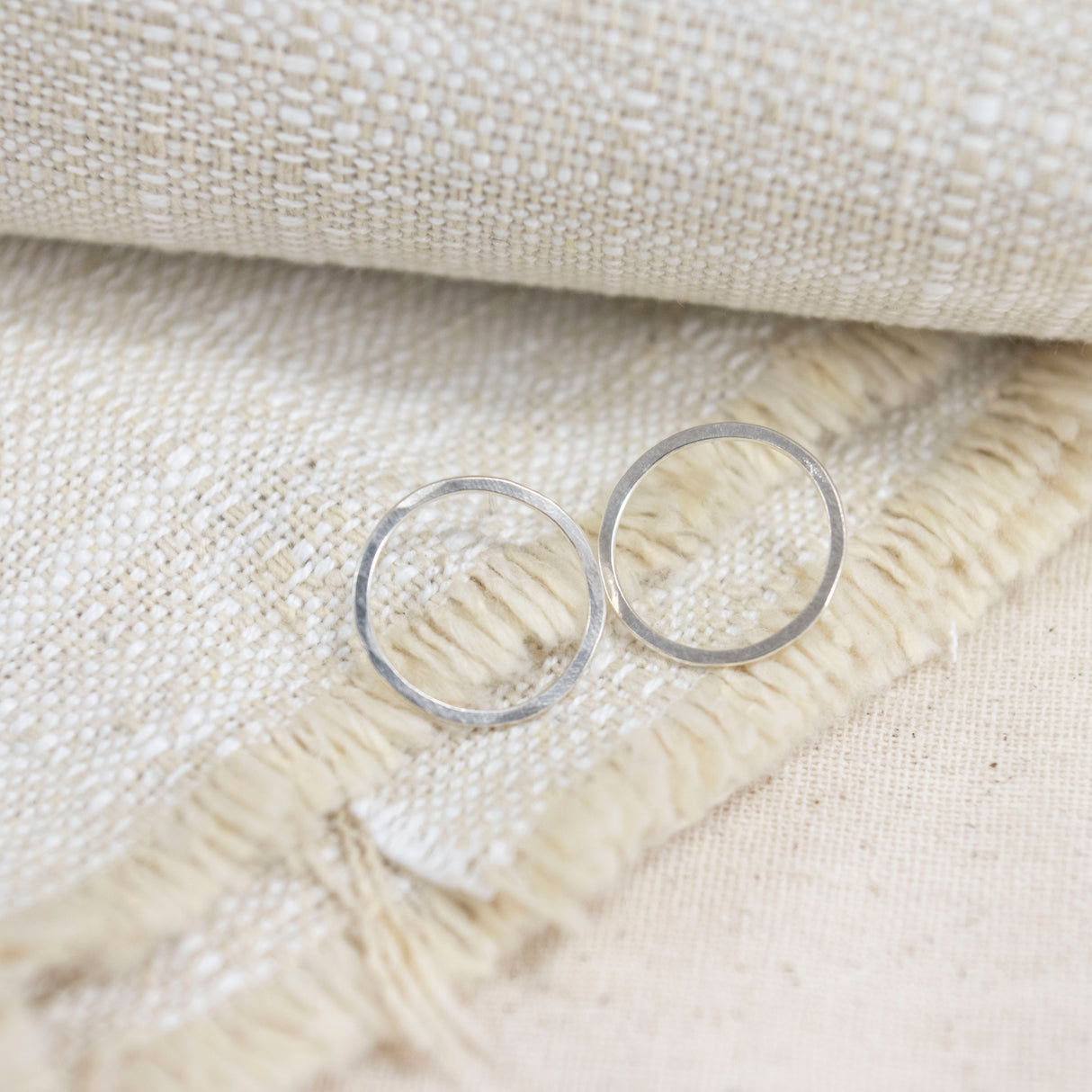 Large Circle Stud Earrings