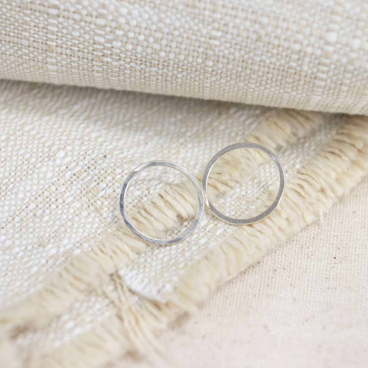Large Circle Stud Earrings